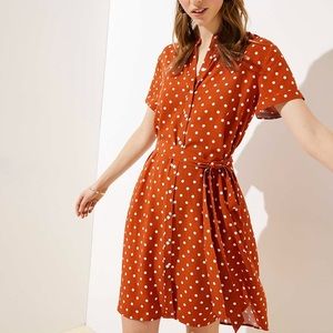 Loft Polka dot Shirtdress